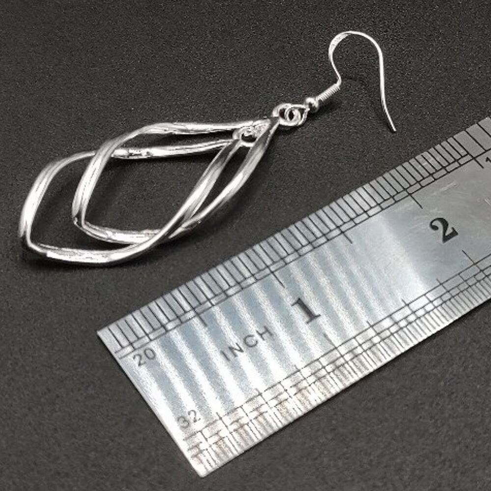 925 Silver Earrings Layered Twisted Hoop Retro Vintage Anniversary Birthday Gift